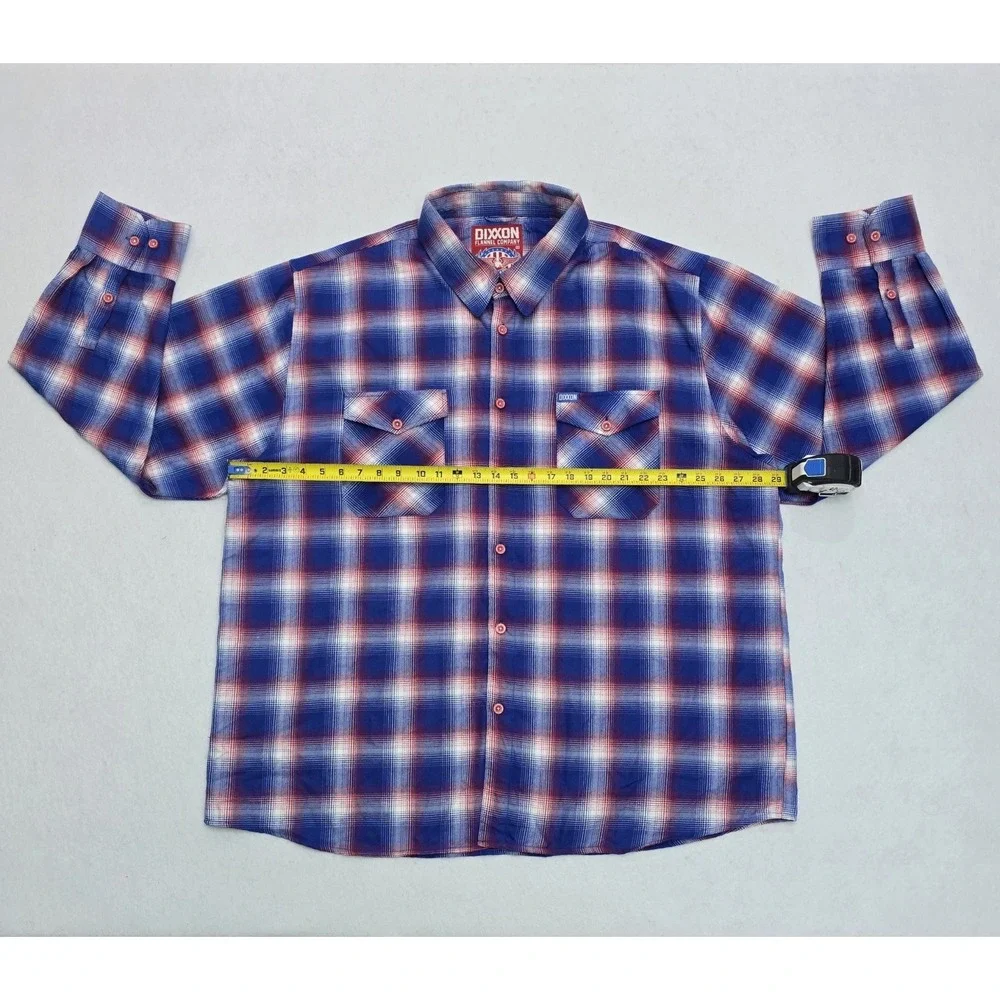 Dixon Flannel Company Glory Long Sleeve Flannel Red White Blue Mens Size 4XL - Picture 11 of 15